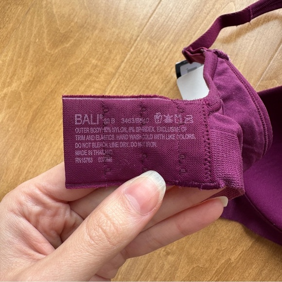 Beauty By Bali Women's Foam Wirefree Bra Size 38B - Plum Purple Polka Dot - Picture 16 of 16